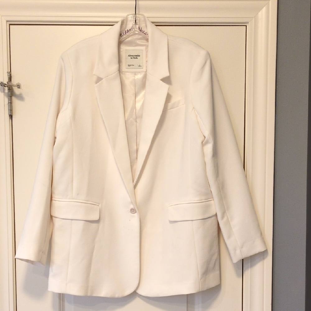 Abercrombie & Fitch Cream Women's Blazer